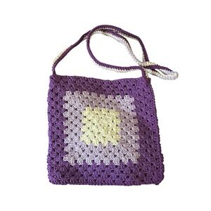 Purple Ombré Crochet Crossbody Bag